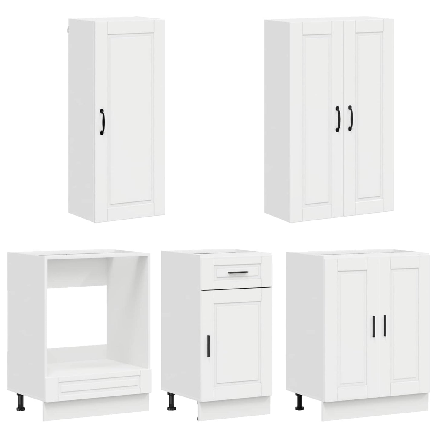 Kitchen Unit PORTO 5 pcs High Gloss White Engineered Wood
