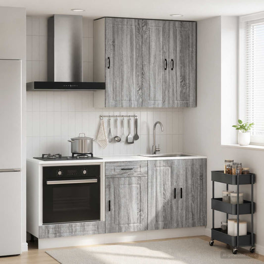Kitchen Unit PORTO 5 pcs Grey Sonoma Engineered Wood