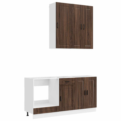 Kitchen Unit PORTO 5 pcs Brown Oak Engineered Wood