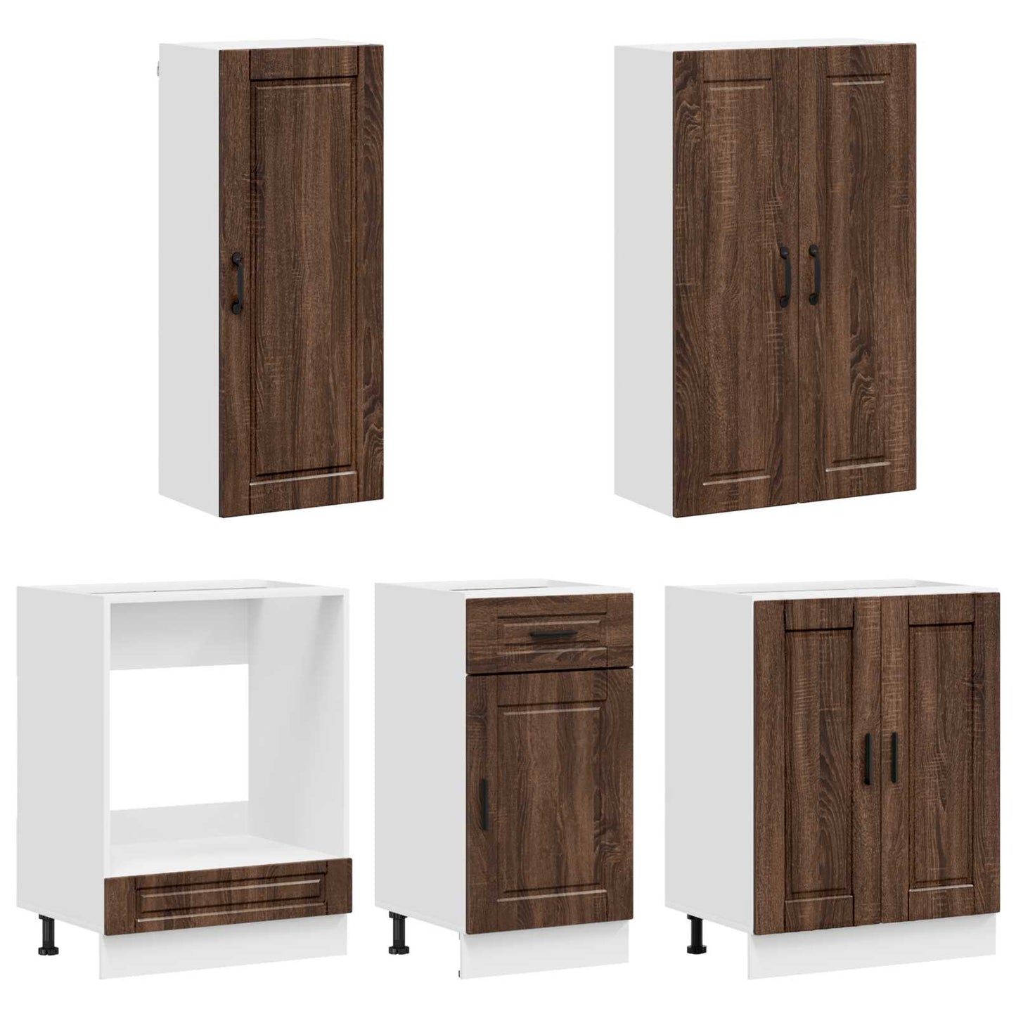 Kitchen Unit PORTO 5 pcs Brown Oak Engineered Wood