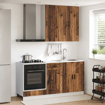 Kitchen Unit PORTO 5 pcs Old Wood Engineered Wood