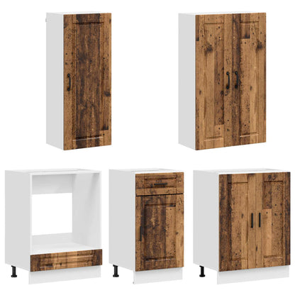Kitchen Unit PORTO 5 pcs Old Wood Engineered Wood