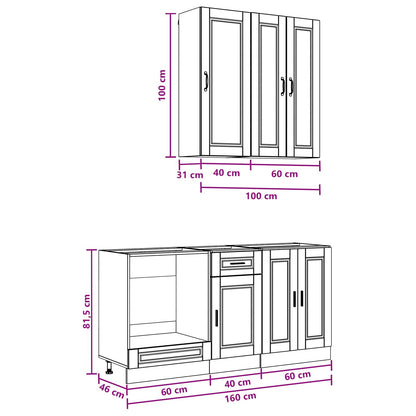Kitchen Unit PORTO 5 pcs Old Wood Engineered Wood