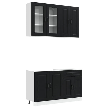 Kitchen Unit KALMAR 4 pcs Black Engineered Wood