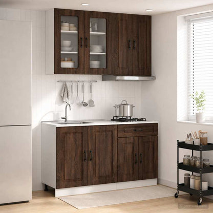 Kitchen Unit KALMAR 4 pcs Brown Oak Engineered Wood