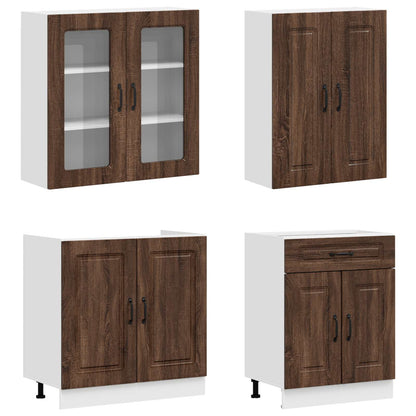 Kitchen Unit KALMAR 4 pcs Brown Oak Engineered Wood