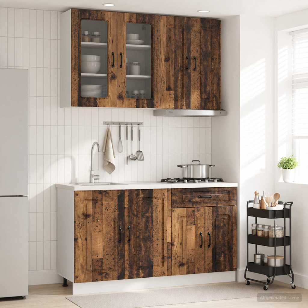 Kitchen Unit KALMAR 4 pcs Old Wood Engineered Wood