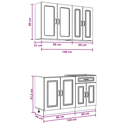 Kitchen Unit KALMAR 4 pcs Old Wood Engineered Wood