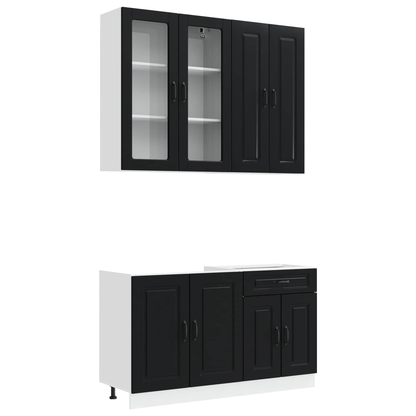Kitchen Unit KALMAR 4 pcs Black Engineered Wood