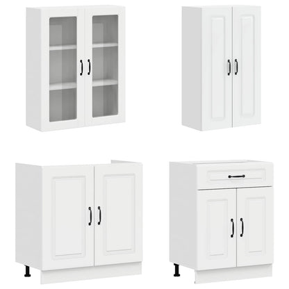 Kitchen Unit KALMAR 4 pcs High Gloss White Engineered Wood