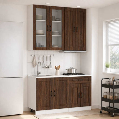 Kitchen Unit KALMAR 4 pcs Brown Oak Engineered Wood