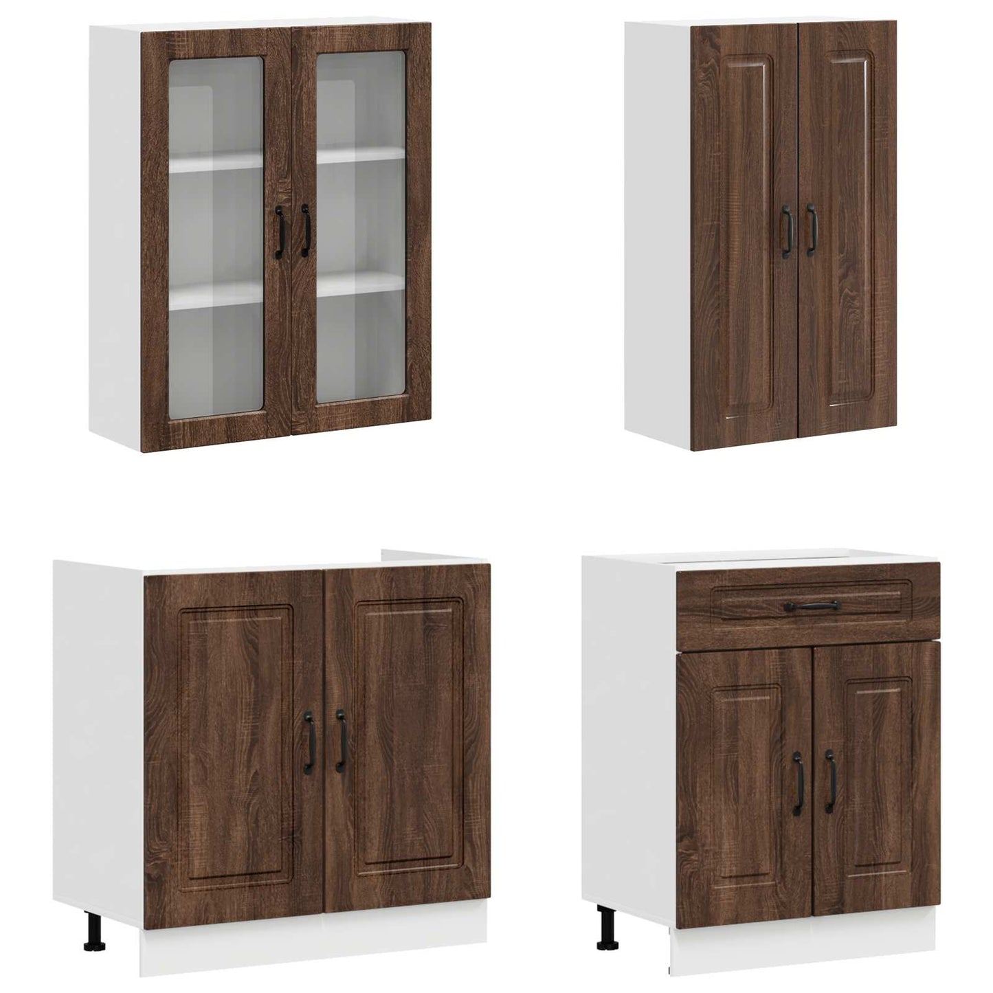 Kitchen Unit KALMAR 4 pcs Brown Oak Engineered Wood