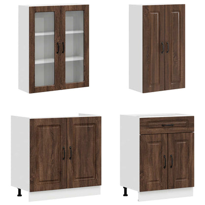 Kitchen Unit KALMAR 4 pcs Brown Oak Engineered Wood