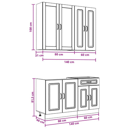 Kitchen Unit KALMAR 4 pcs Artisan Oak Engineered Wood