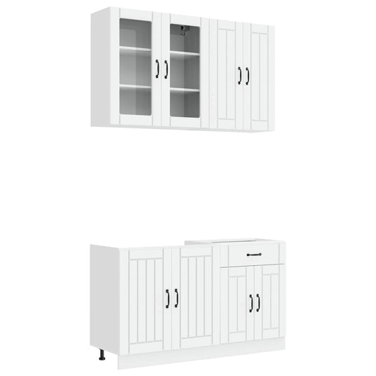 Kitchen Unit LUCCA 4 pcs White Engineered Wood