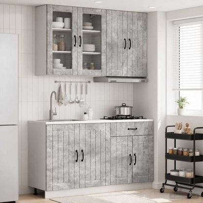 Kitchen Unit LUCCA 4 pcs Concrete Grey Engineered Wood