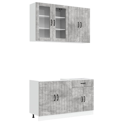 Kitchen Unit LUCCA 4 pcs Concrete Grey Engineered Wood