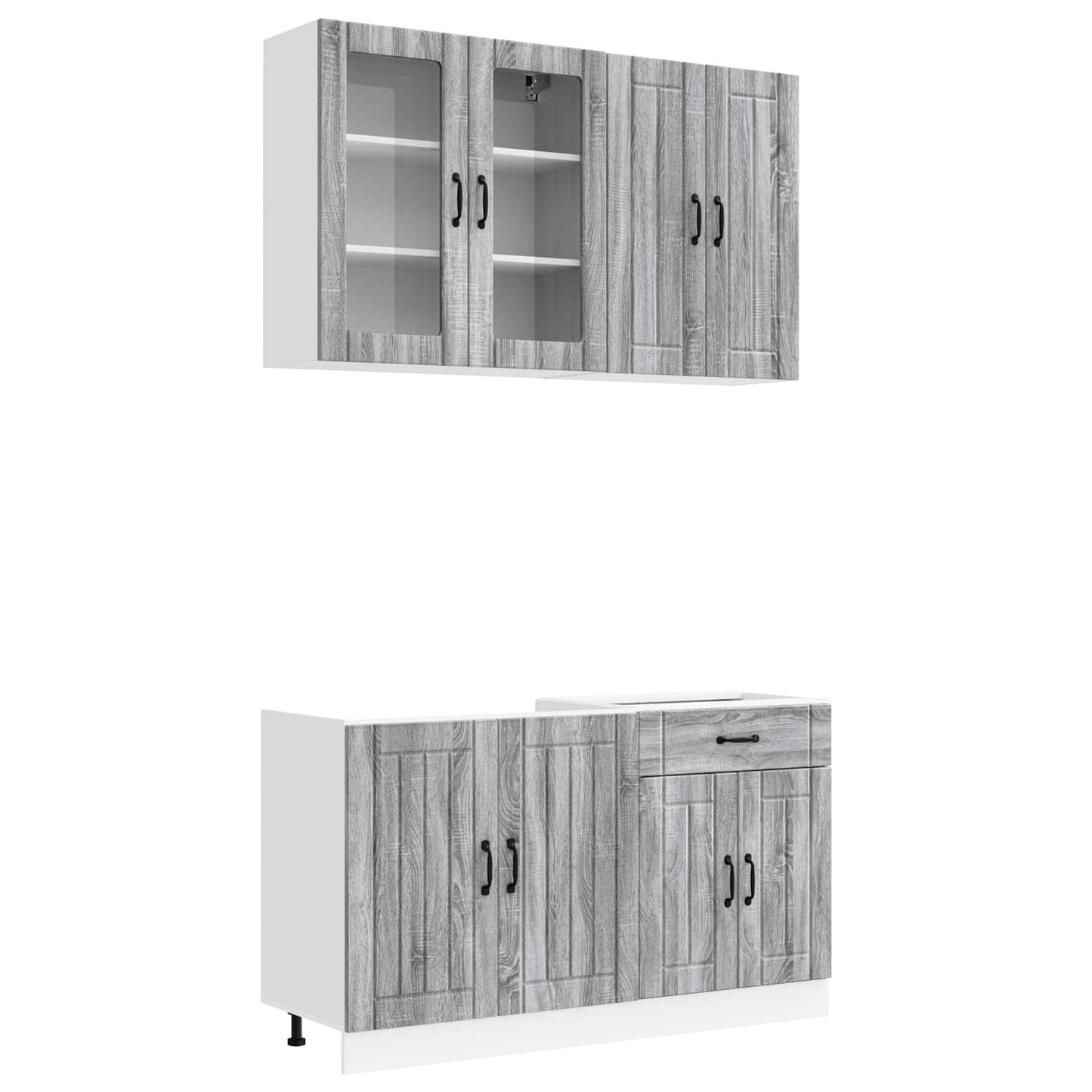 Kitchen Unit LUCCA 4 pcs Grey Sonoma Engineered Wood