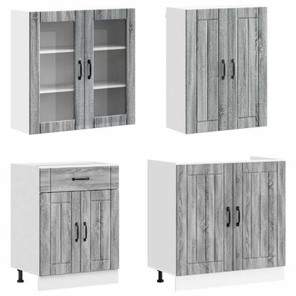Kitchen Unit LUCCA 4 pcs Grey Sonoma Engineered Wood
