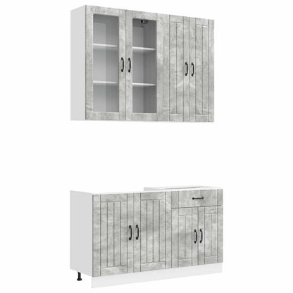 Kitchen Unit LUCCA 4 pcs Concrete Grey Engineered Wood