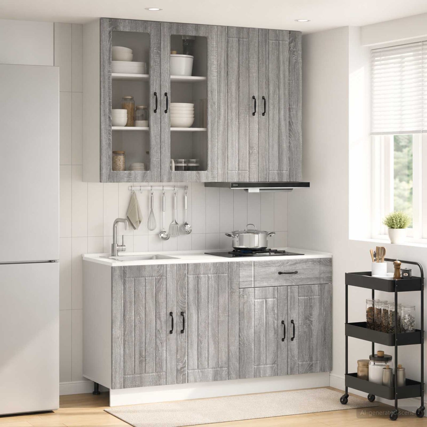 Kitchen Unit LUCCA 4 pcs Grey Sonoma Engineered Wood