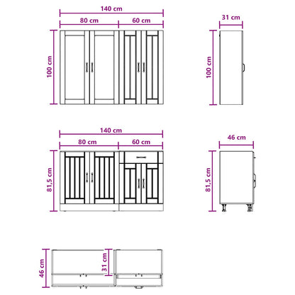 Kitchen Unit LUCCA 4 pcs Artisan Oak Engineered Wood