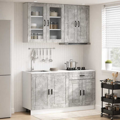 Kitchen Unit PORTO 4 pcs Concrete Grey Engineered Wood