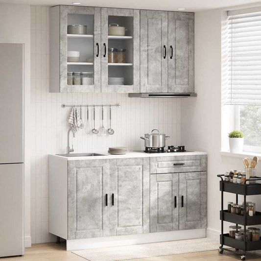 Kitchen Unit PORTO 4 pcs Concrete Grey Engineered Wood