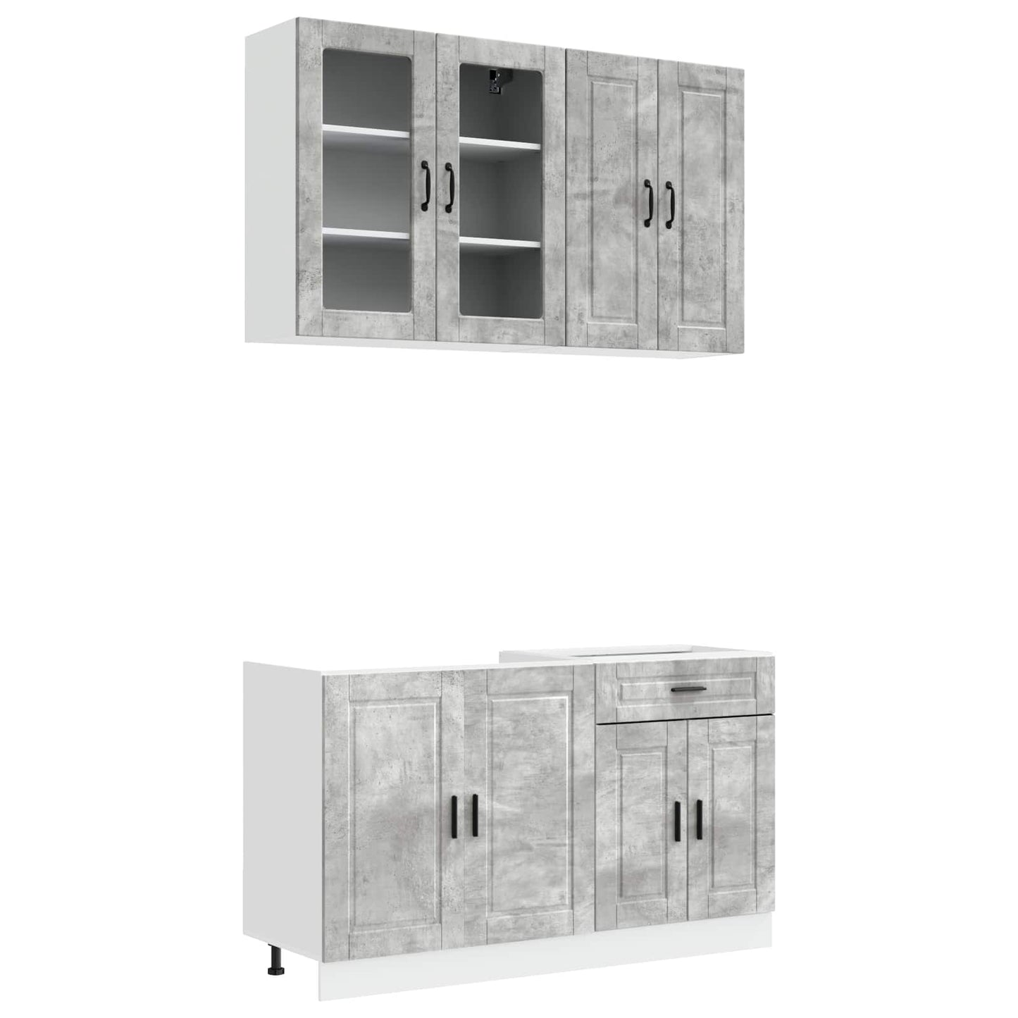 Kitchen Unit PORTO 4 pcs Concrete Grey Engineered Wood