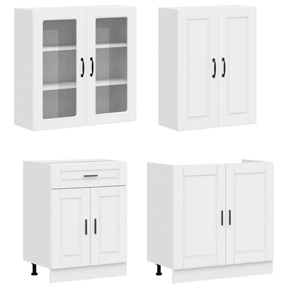 Kitchen Unit PORTO 4 pcs High Gloss White Engineered Wood