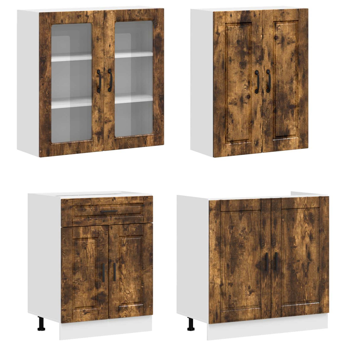 Kitchen Unit PORTO 4 pcs Smoked Oak Engineered Wood