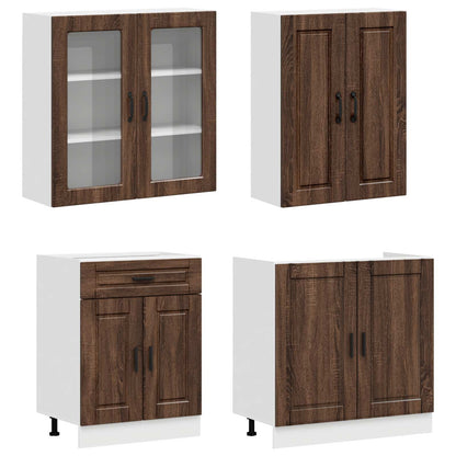 Kitchen Unit PORTO 4 pcs Brown Oak Engineered Wood