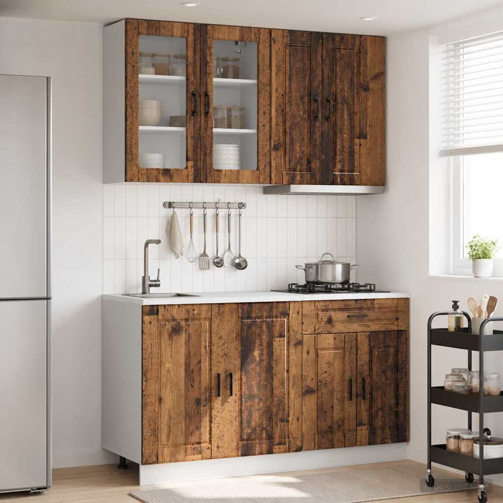 Kitchen Unit PORTO 4 pcs Old Wood Engineered Wood