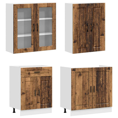 Kitchen Unit PORTO 4 pcs Old Wood Engineered Wood