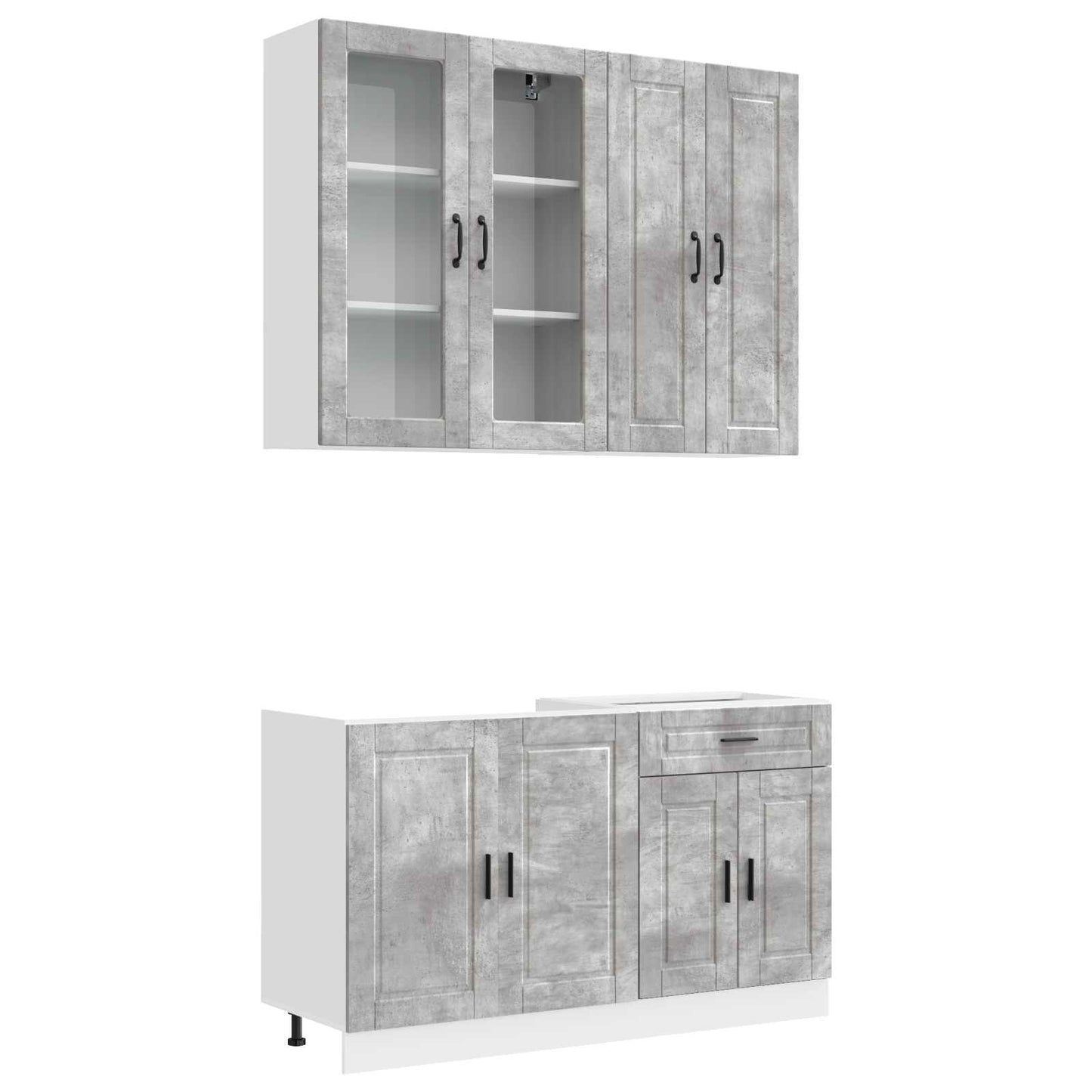 Kitchen Unit PORTO 4 pcs Concrete Grey Engineered Wood