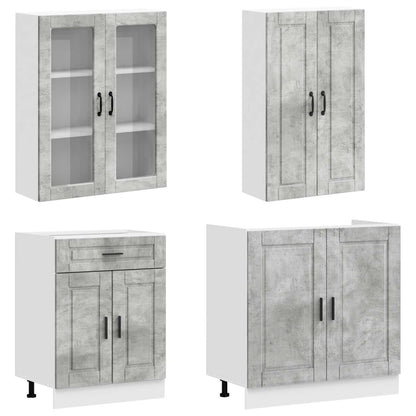Kitchen Unit PORTO 4 pcs Concrete Grey Engineered Wood