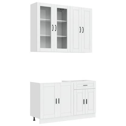 Kitchen Unit PORTO 4 pcs High Gloss White Engineered Wood