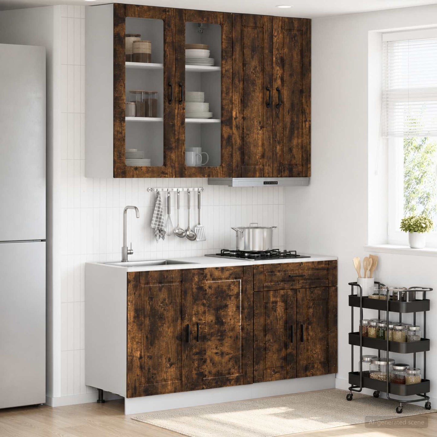 Kitchen Unit PORTO 4 pcs Smoked Oak Engineered Wood