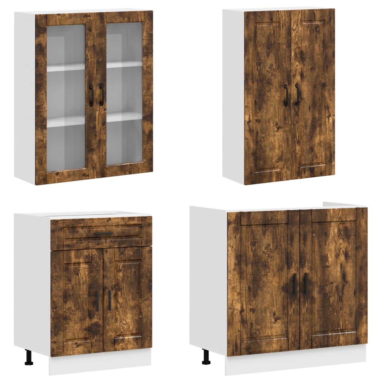Kitchen Unit PORTO 4 pcs Smoked Oak Engineered Wood