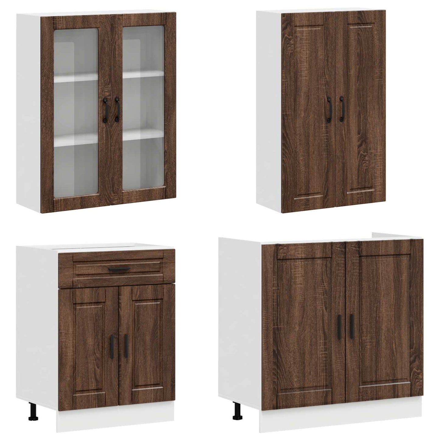 Kitchen Unit PORTO 4 pcs Brown Oak Engineered Wood