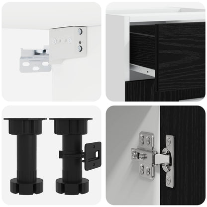 Kitchen Unit LYON 4 pcs Black Oak Engineered Wood
