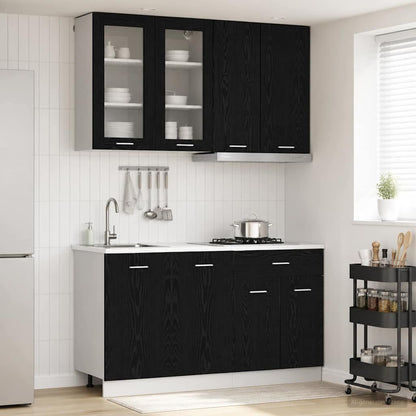 Kitchen Unit LYON 4 pcs Black Oak Engineered Wood