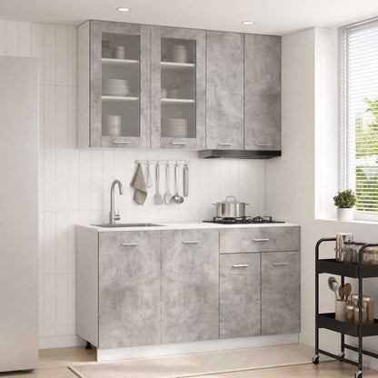 Kitchen Unit LYON 4 pcs Concrete Grey Engineered Wood