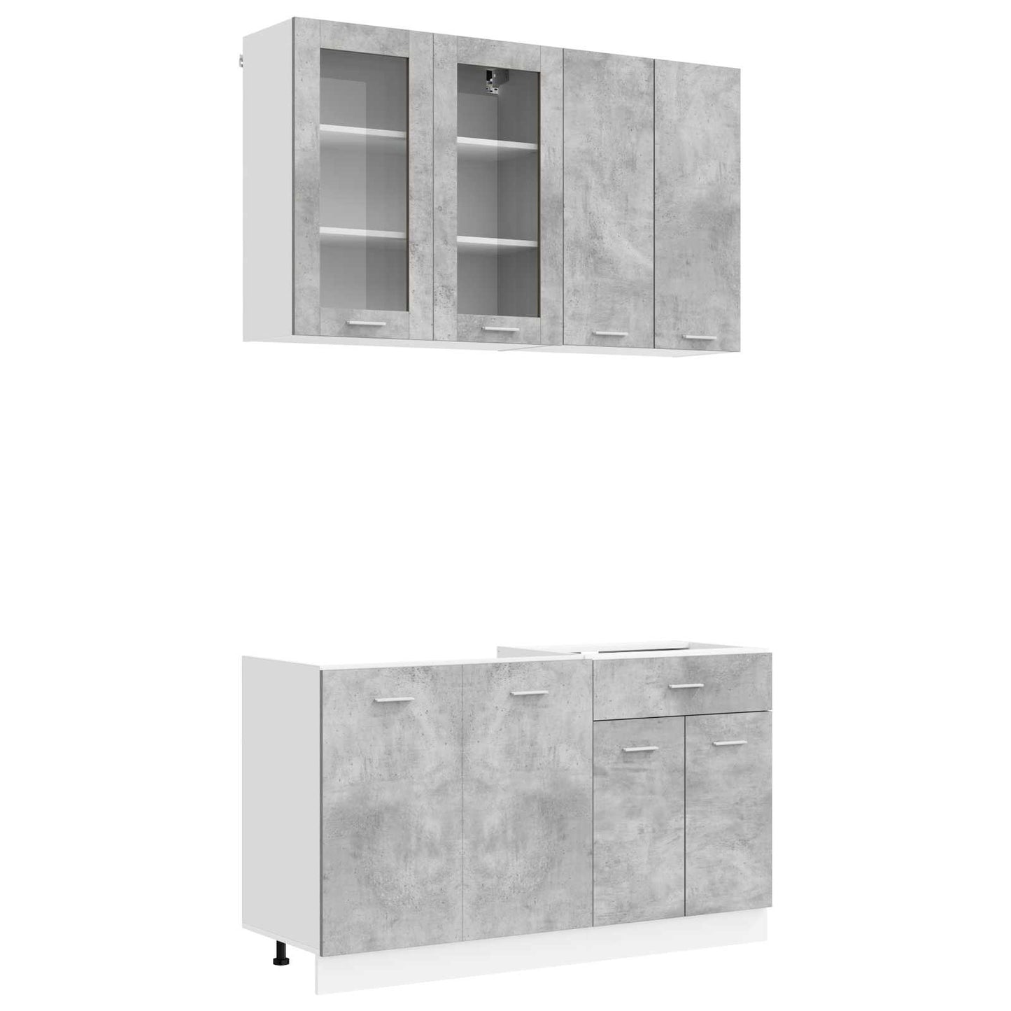 Kitchen Unit LYON 4 pcs Concrete Grey Engineered Wood