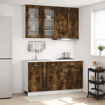 Kitchen Unit LYON 4 pcs Smoked Oak Engineered Wood