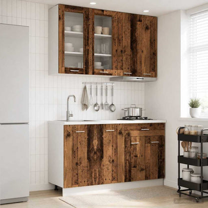 Kitchen Unit LYON 4 pcs Old Wood Engineered Wood