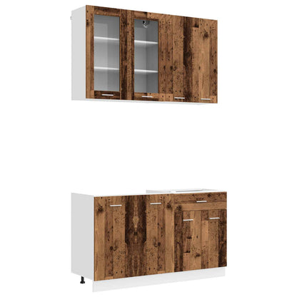 Kitchen Unit LYON 4 pcs Old Wood Engineered Wood