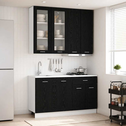 Kitchen Unit LYON 4 pcs Black Oak Engineered Wood