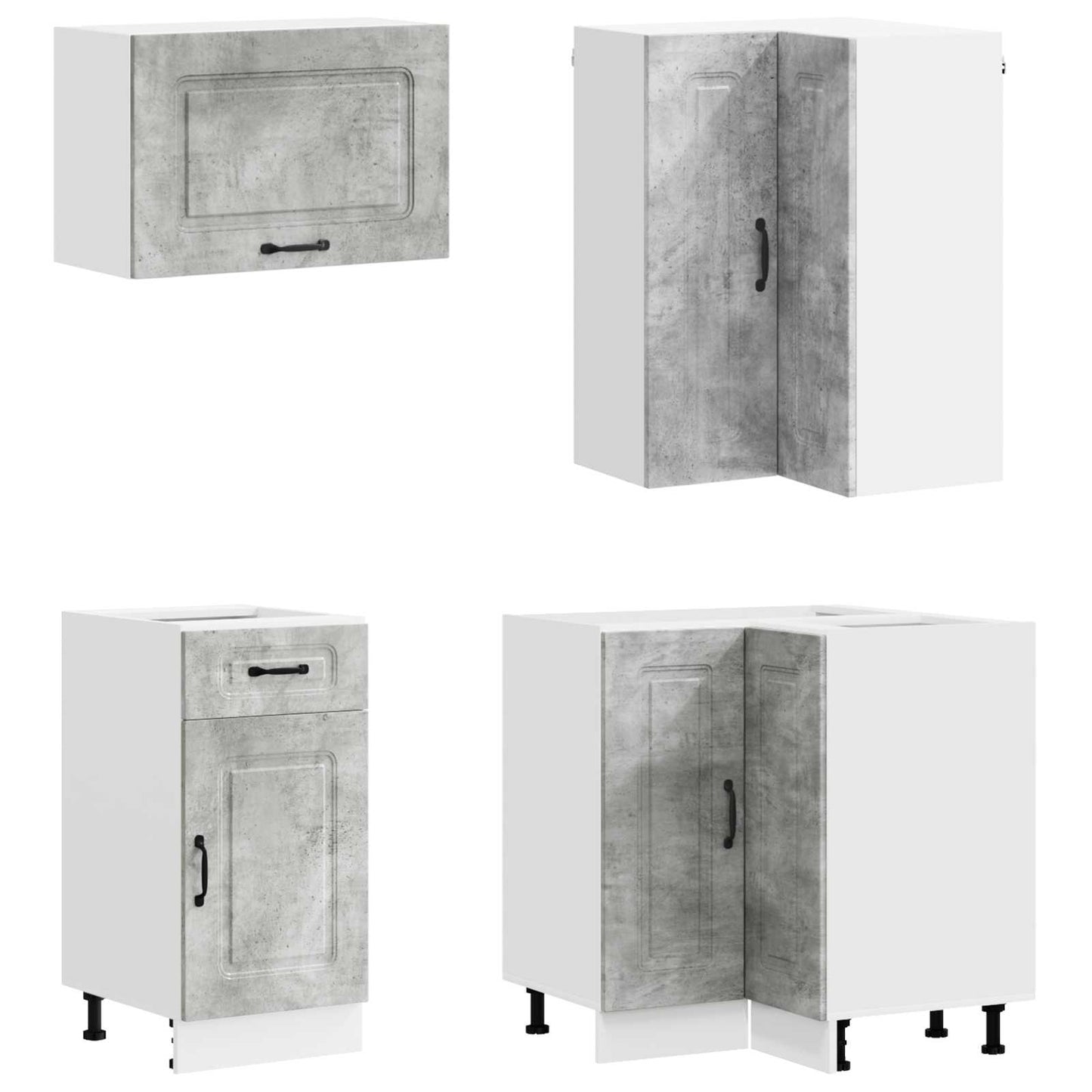 Kitchen Unit KALMAR 8 pcs Concrete Grey Engineered Wood