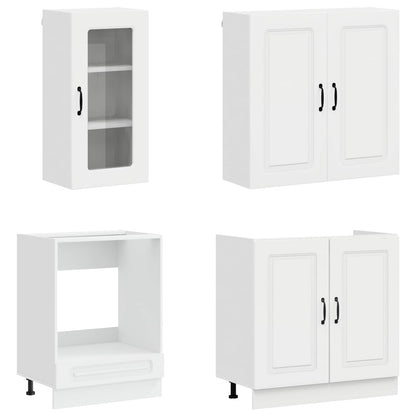 Kitchen Unit KALMAR 8 pcs High Gloss White Engineered Wood